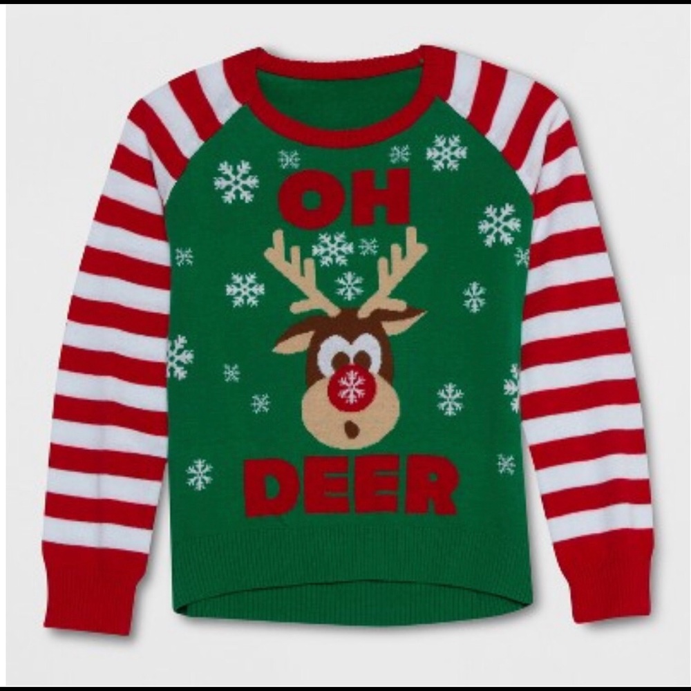 🎁 Well Worn Girls Holiday sweater green/red